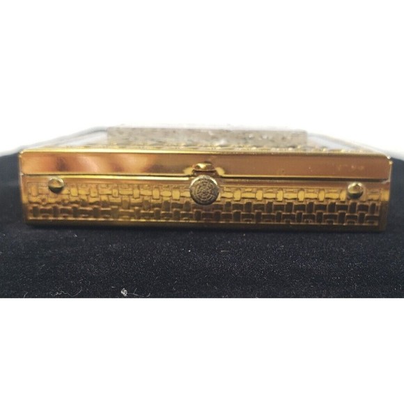 Vintage 1950's Dorset Fifth Avenue Powder Compact Lucite Silver Glitter Confetti - Picture 3 of 16